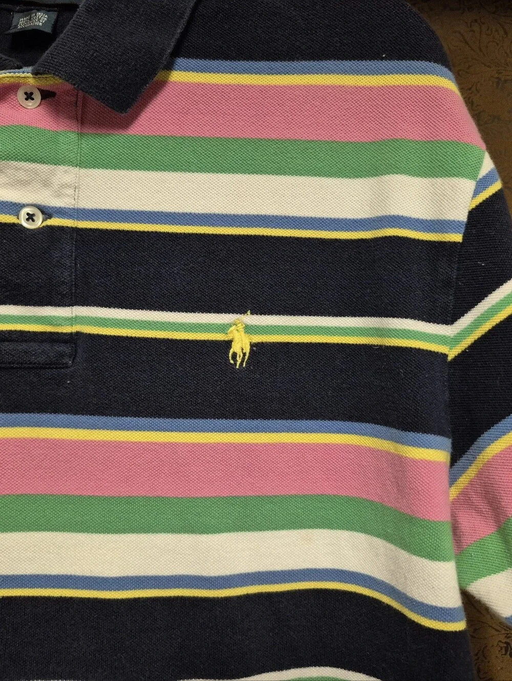 Polo Ralph Lauren Striped Polo - Navy, Pink, Green, White